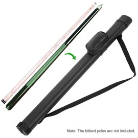 Billiards Pool Cue Tube Carrying Case PU Hard Billiard Case Adjustable Shoulder Strap Cue Storage Bag