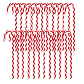 Candy Cane Christmas Decorations - 24Pcs Plastic Candy Canes, 5.9 inch Christmas Tree Hanging Ornaments, Twisted Crutch Candy Canes for Xmas Home Indoor Outdoor Party Decoration