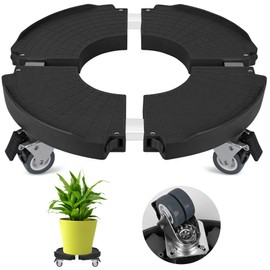 Plant Caddy Stand with 360° Wheels Adjustable 15-22 Inch Rolling Plant Stand Heavy Duty Large Plant Cart Dolly with Casters 440lbs Capacity for Large Planter, Garden Pot, Flower Pot, Black, 1 Pack