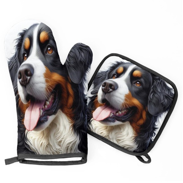 Oven Mitt and Pot Holder Set of 2 Heat Resistant