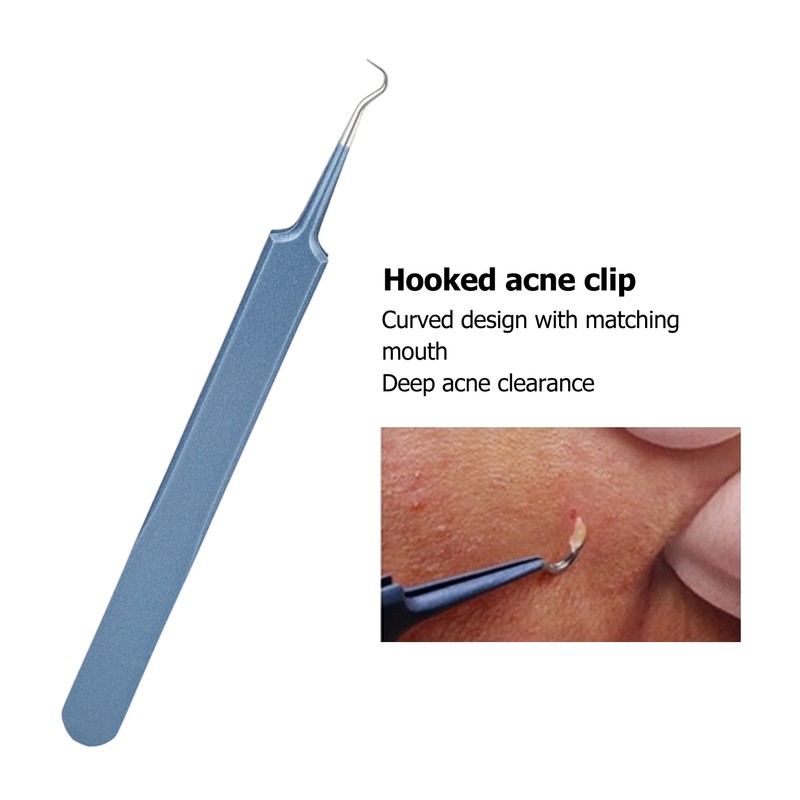 5pcs Blackhead Remover Professional Stainless Blue Acne Needle Tool Set