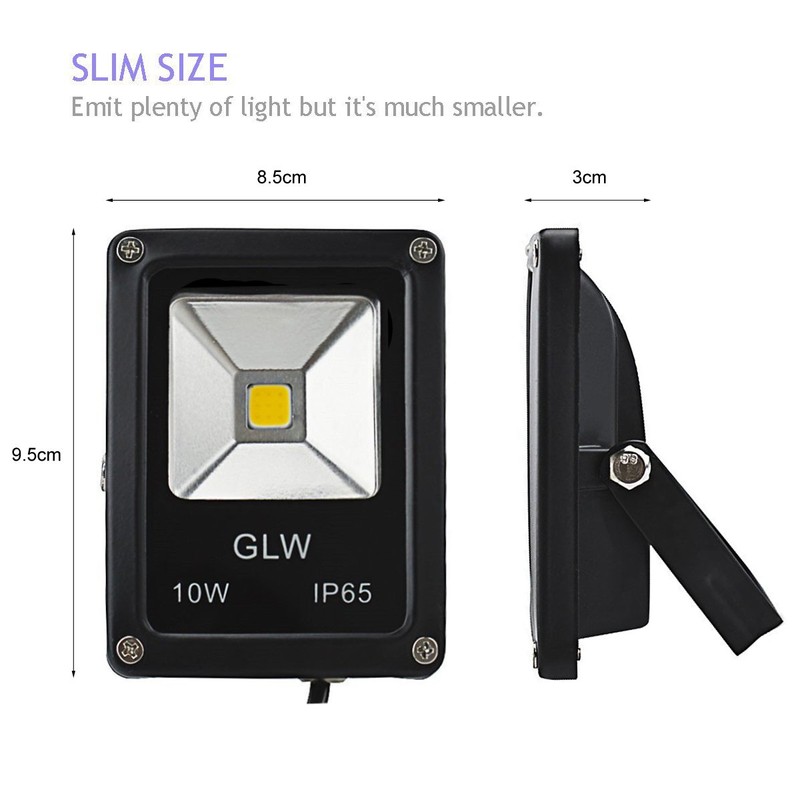 GLW 12V AC/DC LED Flood Light, 10W Mini IP65 Waterproof