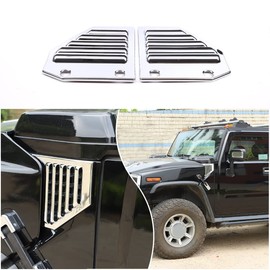 Fgtagtal Hood Side Air Vent Trim Covers Fit for Hummer H2 2003-2009, Engine Side Air Vent Grilles Cover, Auto Exterior Hood Side Air Vent Trim Cover Accessories, 2PCS (Silver)