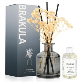 Brakula Brakula Reed Diffuser Set, 6.09 fl oz (180 ml)- Lavender Eucalyptus with 8 Reed Sticks, Home Fragrance Reed Diffuser for Bathroom Shelf Decor