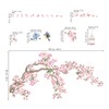 decalmile Cherry Blossom Tree Branch Wall Decals Pink Flower Birds