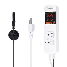 Pymeter Digital Temperature Controller Heat Mat Thermostat Reptile Heating Pad Aquarium Temp Controlled Outlet for Greenhouse Heater