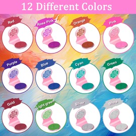 Hair Chalk for Girls 12 Color Temporary Hair Color Dye Shimmer Glitter Hair Color Makeup Washable Hair Dye Christmas Birthday Gift for Girls Age 4 5 6 7 8 9 10-12 Year Old