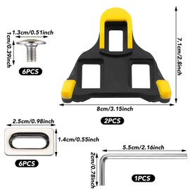 SEPSCO SPD Cleats for Cycling Shoes, Compatible Shimano SPD-SL Pedals SH11 SH12 SH10 System Replacement Road/Mountain Bike Cleat Durable Anti-Slip with Installation Set for Indoor and MTB Bicycle