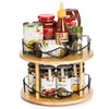 Yopay Lazy Susan Organizer 2 Tier, Bamboo Rotating Spice Rack