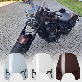 WOOGA Motorcycle Front Fairing Windscreen Windshield Flyscreen Visor Replacement for HO&N&DA Rebel CMX 1100 CMX1100 21-25 Accessories Wind Shield Wind Deflector (Grey Smoke)