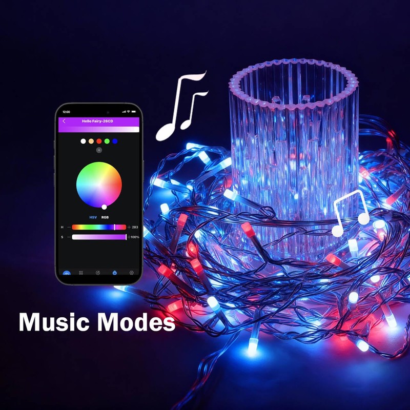 BAIRAYEN Smart Christmas Icicle Lights,66 FT 598 LED RGB Outdoor