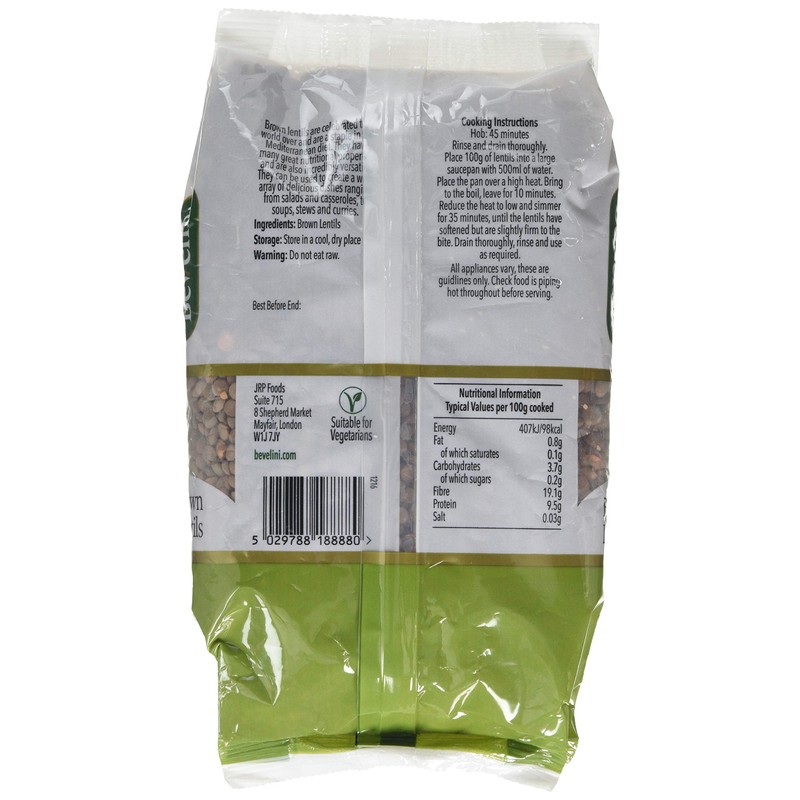 Bevelini Brown Lentils, 500 g