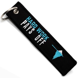 Motorcycle Keyring - Gift for Motorcyclists Keyring Fabric Hard Work Pays Off, Motorcycle Accessories - Original Keyring - Original Gifts for Motorcyclists, blue