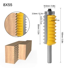 8 Shank Milling Cutter, Cord Shaft Wood Cutter Carbide Milling Cutter Multi-tooth Woodworking Tool (8 x 55)