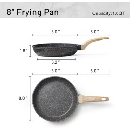 CAROTE Nonstick Frying Pan Skillet,Non Stick Granite Fry Pan Egg Pan Omelet Pans
