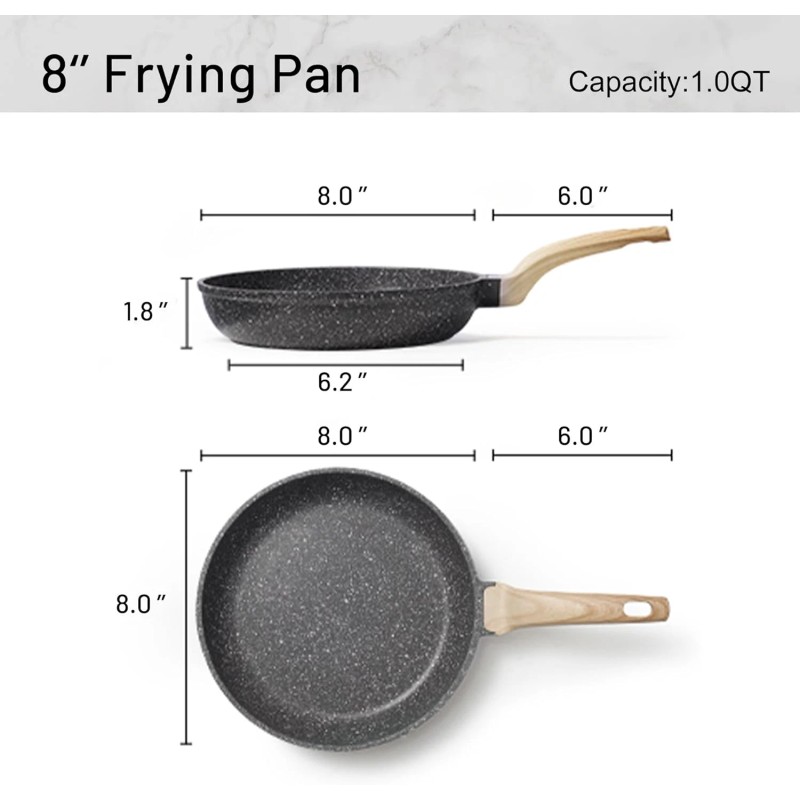 CAROTE Nonstick Frying Pan Skillet,Non Stick Granite Fry Pan Egg