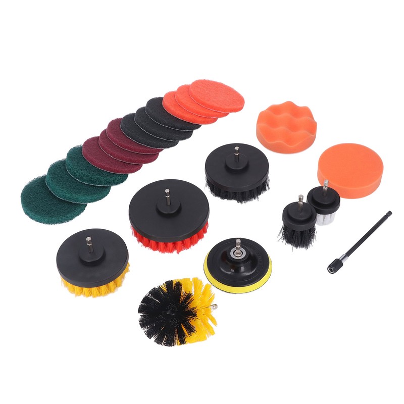 22pcs Drill Brush Attachments Set Multipurpose Power Scrubber Cleaning Kit