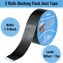 Deck Joist Tape for Decking Flashing Tape Butyl Tape Deck Joist Tape (1-5/8 Inch x 50 Ft, 2 Rolls)
