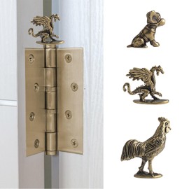 UFURMATE Hinge Head Home Decoration 3Pcs Magnetic Vintage Mini Animal Hinge Heads Decorative Topper Creative Bronzed Animal Hinge Head Magnets Ornaments