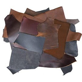 Large Sheets of Leather Scraps for Crafts Sewing Hobby Workshop Crafting Leather Sizes, and Shapes - 5-15 Large Sizes Pieces (3lb)
