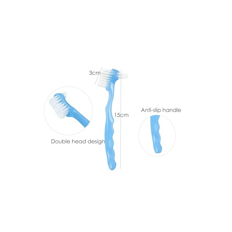 Pack of 4 Portable Denture Cleaning Brushes with Moderate Multilayer