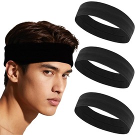 Headband, Set of 3, Men's, Sports, Sweatband, Women's, Sweat Absorbent, Quick Drying, Thin, Hair Clip, Ensures Visibility, Sweat Protection, Face Washing, Soft Texture, Stretchy, Running, Cycling
