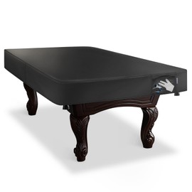 STEECA 8FT Leatherette Pool Table Cover with Storage Pocket – Heavy Duty, Waterproof & Tearproof Billiard Table Protector – Black, 100"L x 56"W x 8"H