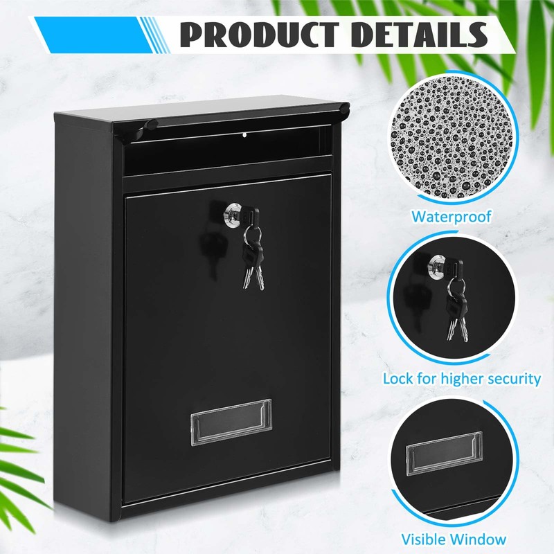 Yaocom Wall Mount Mailboxes for Outside 13.8 x 9.5 x