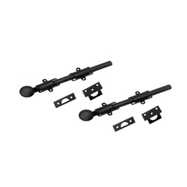 QCAA QCAA Solid Brass Dutch Door Bolt, 8", ORB Oil Rubbed Bronze, Made in Taiwan, 2 Pack