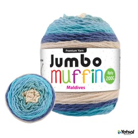 Yatsal Jumbo Muffin 8-Ply Premium Knitting Yarn 200 g, Maldives