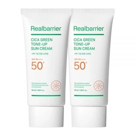 Real Barrier UV Protection Skin Protection Cica Green Tone Up Sun Cream 50ml x 2 / 리얼베리어 자외선차단 피부보호 시카 그린 톤 업 선크림 50ml 2개