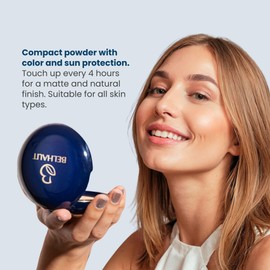 Sunscreen Pressed Powder Foundation SPF 35+, Matte Soft Focus – Lightweight, Natural Look for All Skin Types – Face Makeup Foundation for Easy to Apply (Fair Skin, Normal)