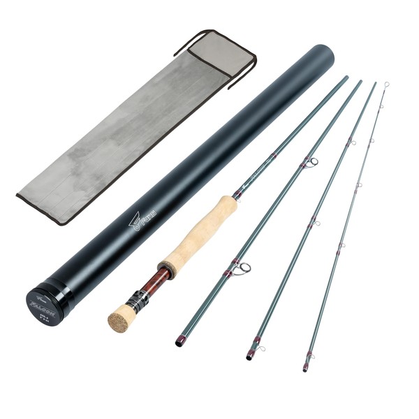 8Fans Fly Fishing Rod with Tube, 4-Sections,Fast Action Fly Rod