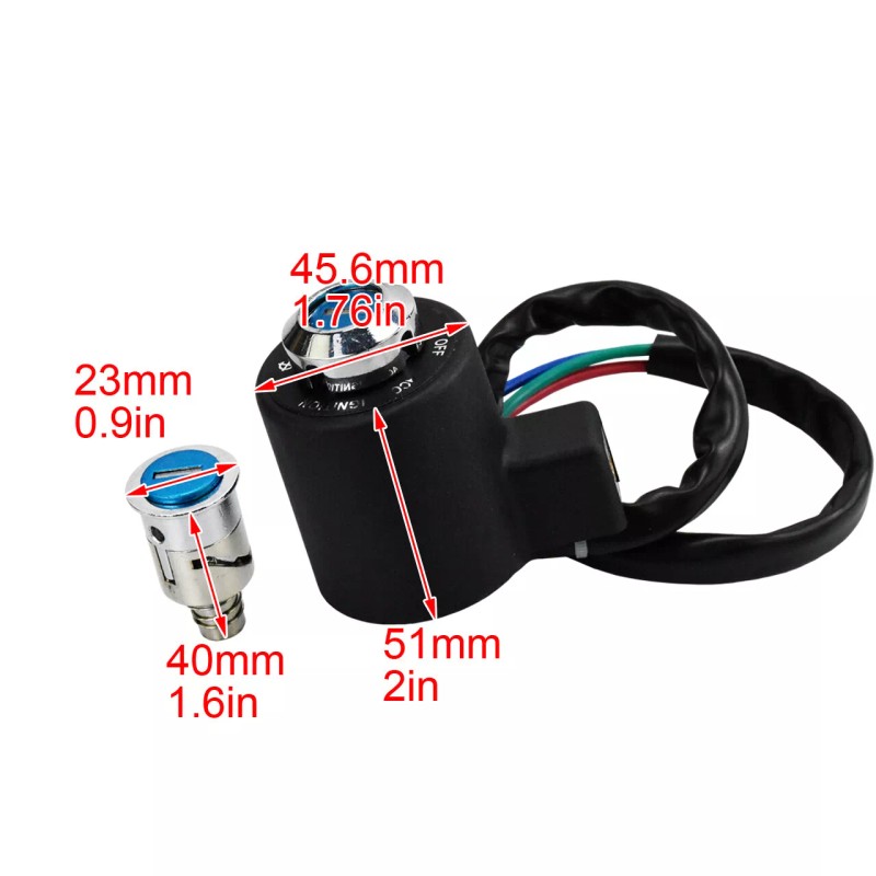 HCMOTORKU Ignition Switch w/ Tail Box Lock Keys For Harley