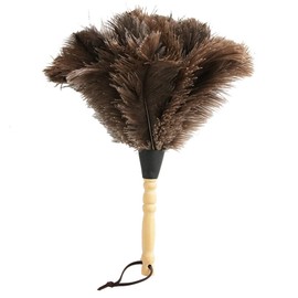 Ostrich Feather Duster 35 cm Ostrich Duster with Wooden Handle Ostrich Feather Duster for Room, Living Room, Bookshelf