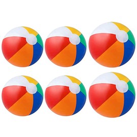 Zyael Beach Balls,6 Pack Inflatable Beach Balls,Large Rainbow Beach Balls Inflatable Water Ball Beach Toys Blow up Ball for Pool Kids And Adults Holiday Swimming Pool(30cm&40cm)