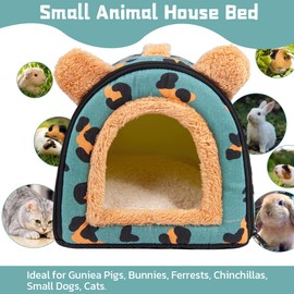 Pantula Guinea Pig Bed, Guinea Pig Cuddly Cave with Removable Cushion, Rabbit Cave Winter Cuddly Cave for Guinea Pigs, Ferrets, Hedgehog, Chinchilla (Blue)