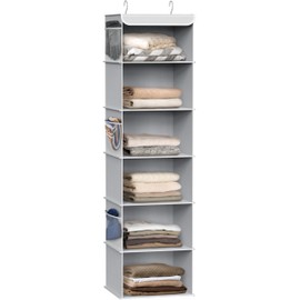 Simple Houseware 6 Shelf Hanging Closet Organizer, Gray