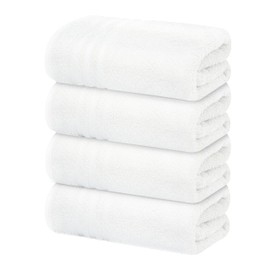 Tens Towels 4 Piece Bath Towels Set, 100% Cotton, 27 inches x 54 inches, Perfect Everyday Shower Towels, Light Weight, Quick Dry Towels for Your Bathroom (White)