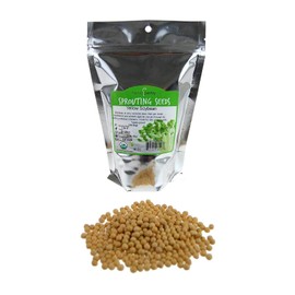Certified Organic Dried Yellow Soybeans - 1 Lb - Perfect for Use in a Soy Milk Making Machine to Make Soy Milk. Makes Tofu, Roasted Soy Beans, Emergency Food Storage, More