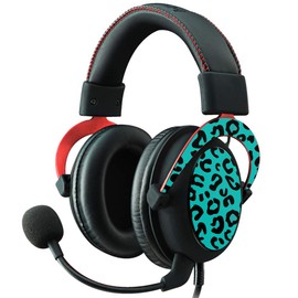 MightySkins Skin Compatible with Kingston HyperX Cloud II Gaming Headset - Teal Leopard | Protective, Durable, and Unique Vinyl Decal wrap Cover | Easy to Apply, Remove | Made in The USA