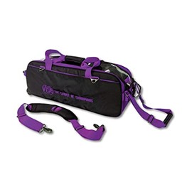 Vise Clear Top 3 Ball Roller Bowling Bag - Black/Purple