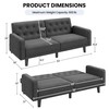 Yaheetech 63" Convertible Couch Small Futon Sofa Bed with 2