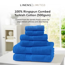 Linens Limited Turkish Cotton Bath Towels, Large Bath Sheet for Shower, Beach and More, Soft and Luxurious, Super Absorbent, Machine Washable (Royal Blue)