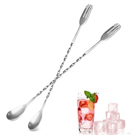 Bar Spoons, Cocktail Mixing Spoons, Stainless Steel Long Handle, Cocktail Mixing Spoons, Suitable for Restaurants and Parties, Pack of 32