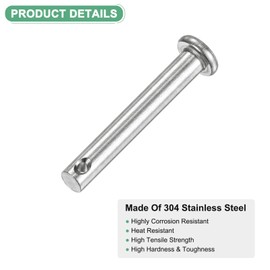 M METERXITY 10-Pack Single Hole Clevis Pins, M5 x 35mm 304 Stainless Steel Flat Head Clevis Pins for Mechanical Linkage/Fixed Parts/Ship Rigging, Link Hinge Pin Reusable