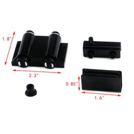 Pastlla Glass Door Pivot Hinge with Magnetic Catch and Clamp Set for Bathroom, Showcase, Cabinet Doors (Black)