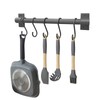 FuninCrea Kitchen Hook Rail, 30 cm Aluminium Kitchen Rail with