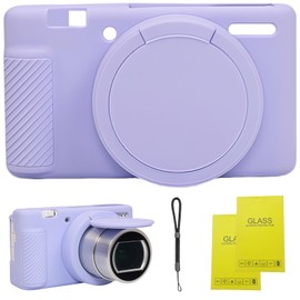 Funda para cámara Sony ZV-1, ZV1 Funda suave de goma con cubierta de lente extraíble, funda suave antiarañazos, funda suave con protector de visualización ZV1 y correa de muñeca. (Lilac)
