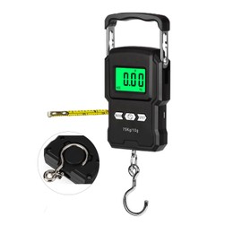 Digital Hanging Scale & Built-in Measure for Travel, Luggage Scale, LCC, Digital Scale, Stylish, High Precision, Portable, Digital Scale (Max, 165.3 lbs (75 kg), Hanging Luggage Checker for Fishing,